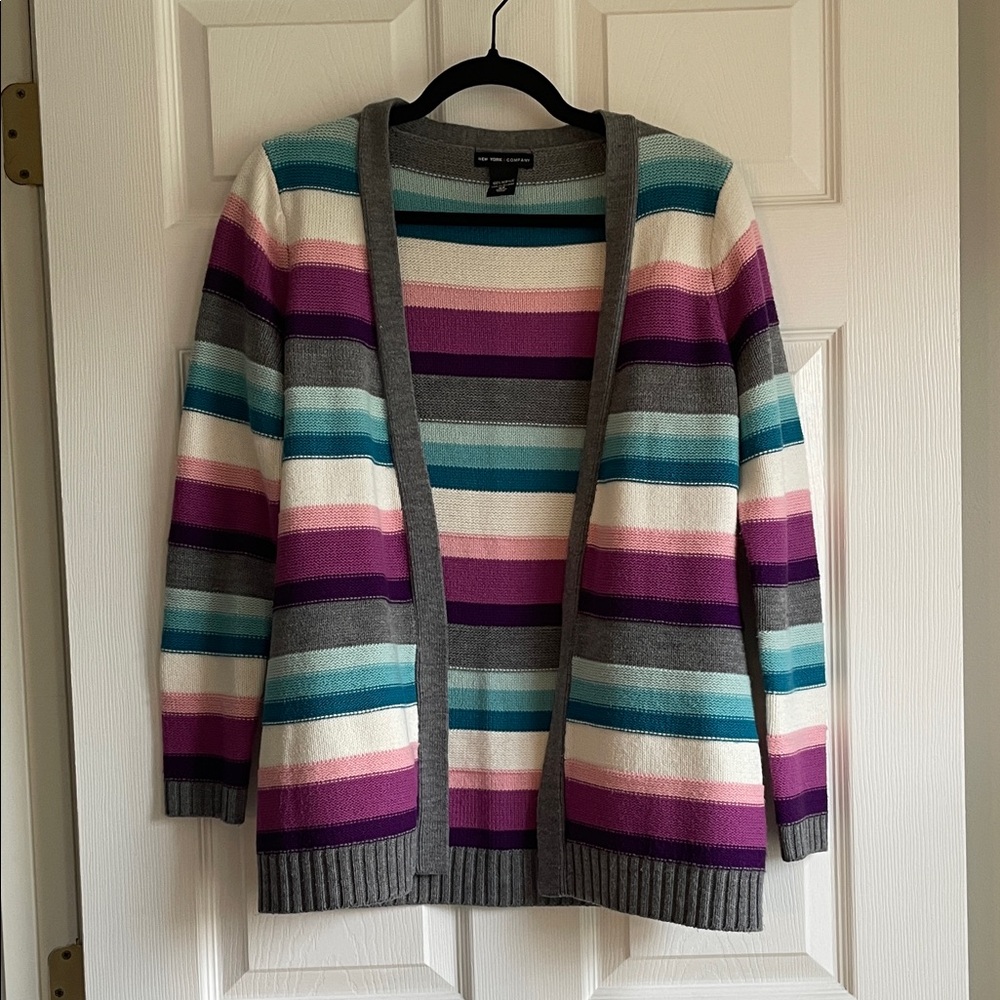 NY & Co. Vibrant Striped Cardigan